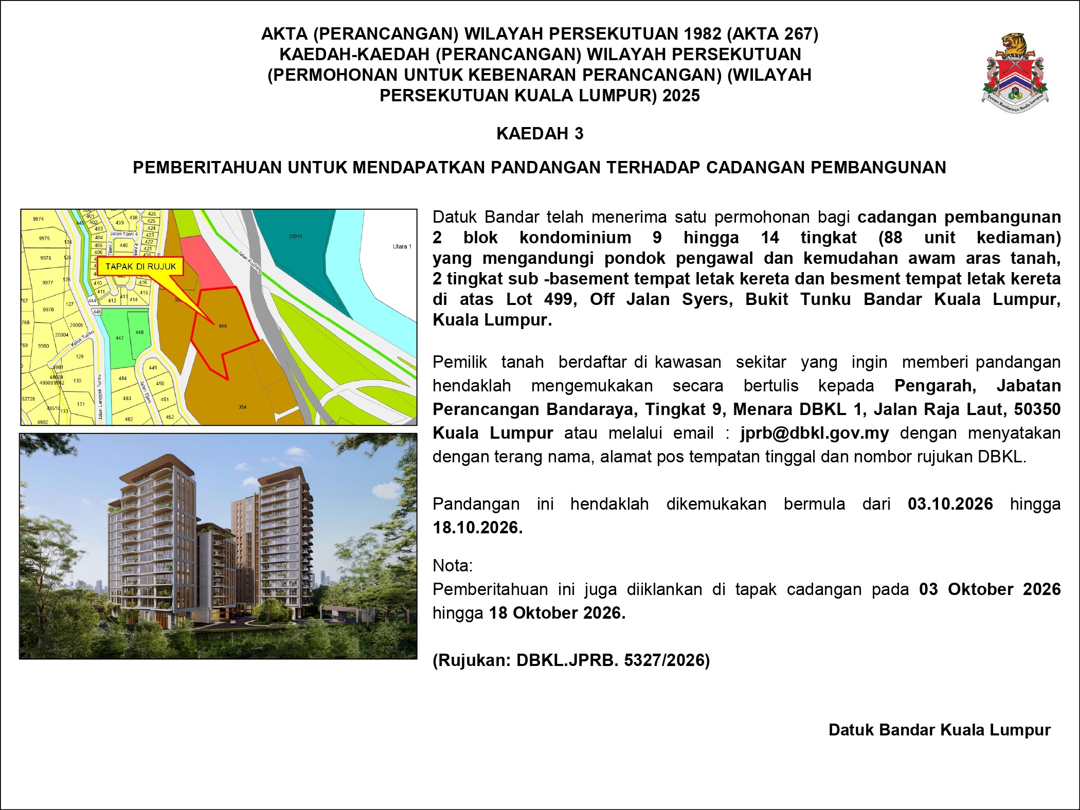 Hebahan lot 499, off jalan syers
