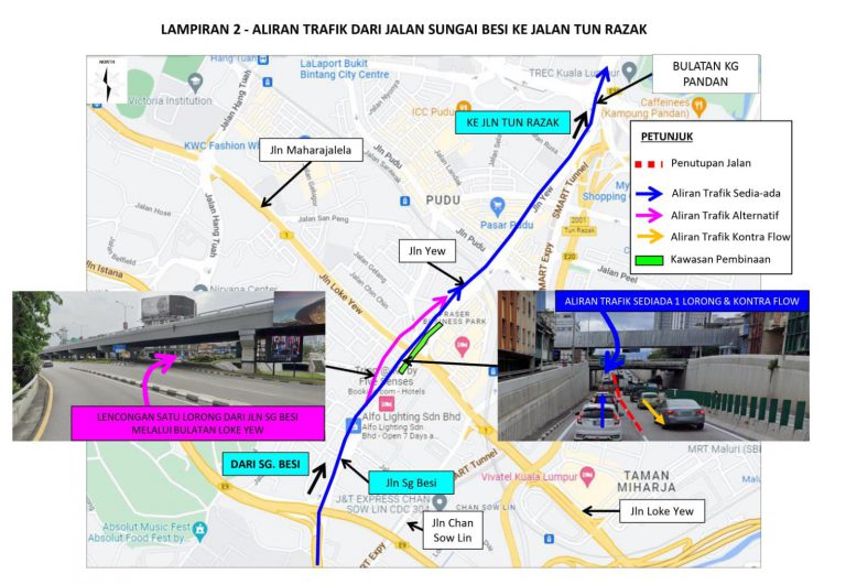 Portal Rasmi Dewan Bandaraya Kuala Lumpur | Penutupan Jalan Sungai Besi (Arah Selatan) Berhadapan Fraser Business Park, Bulatan Loke Yew dan Jalan Susur Di Bulatan Pudu Untuk Kerja-Kerja Pengubahsuaian dan Pembinaan Jambatan