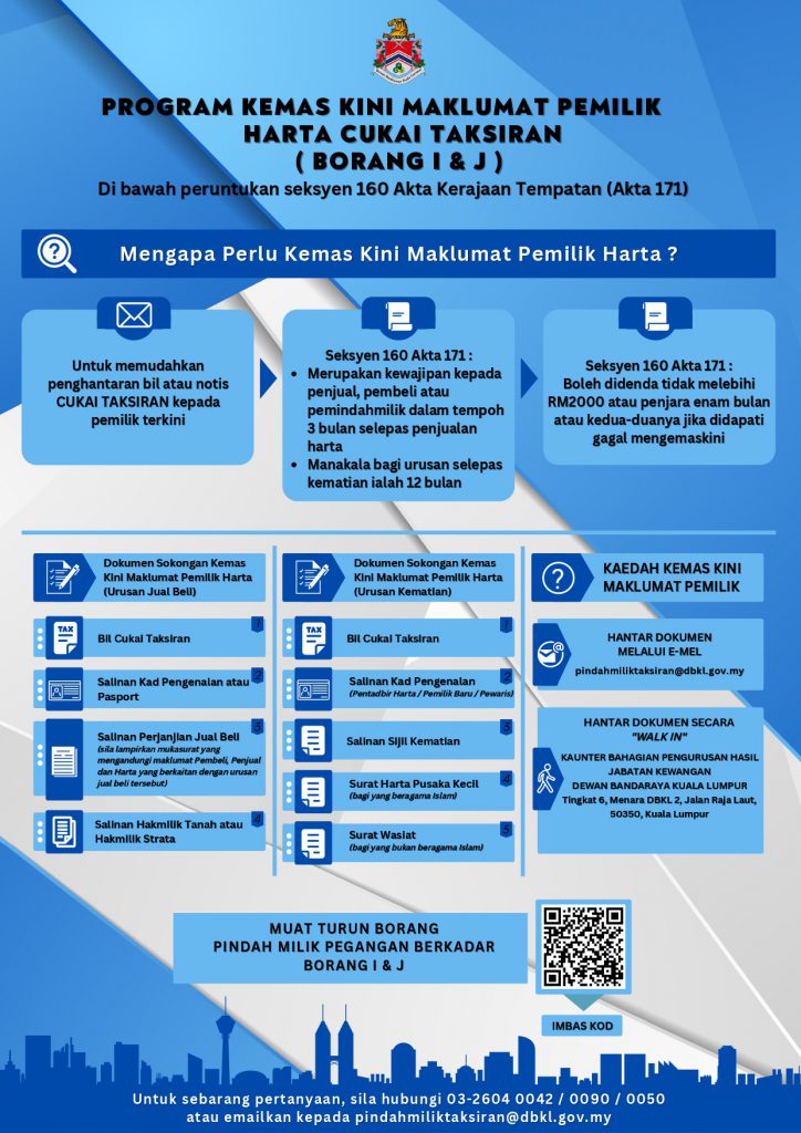 Portal Rasmi Dewan Bandaraya Kuala Lumpur | Program Kemaskini Maklumat Pemilik Harta Cukai Taksiran (Borang I & J)