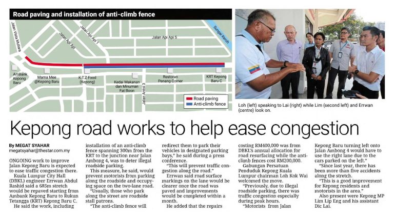 Portal Rasmi Dewan Bandaraya Kuala Lumpur | Kepong Road Works To Help Ease Congestion – The Star